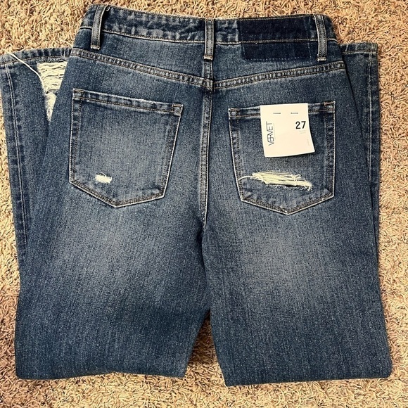 Vervet By Flying Monkey Medium Wash Distressed Jeans Sz 27 NWT - Picture 5 of 8